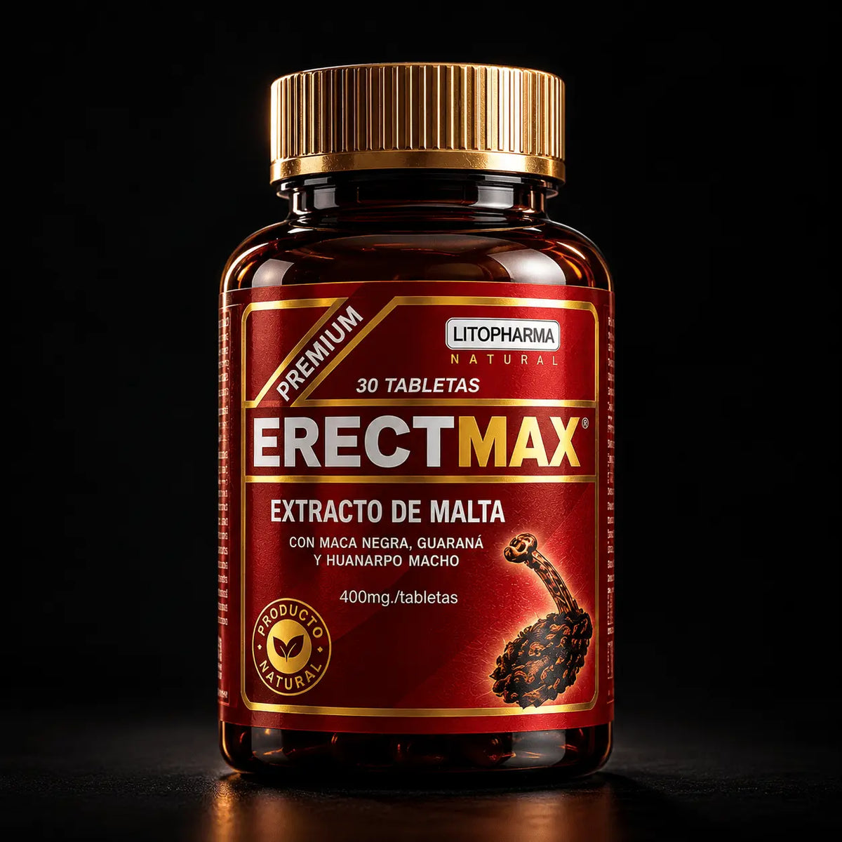 Erect Max Original – Fórmula Natural para Energía y Rendimiento | 30 Tabletas de 400 mg